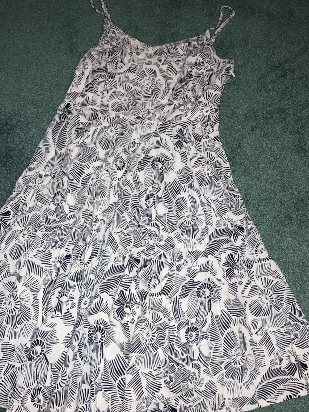 Old Navy Navy and White Floral Midi Dress